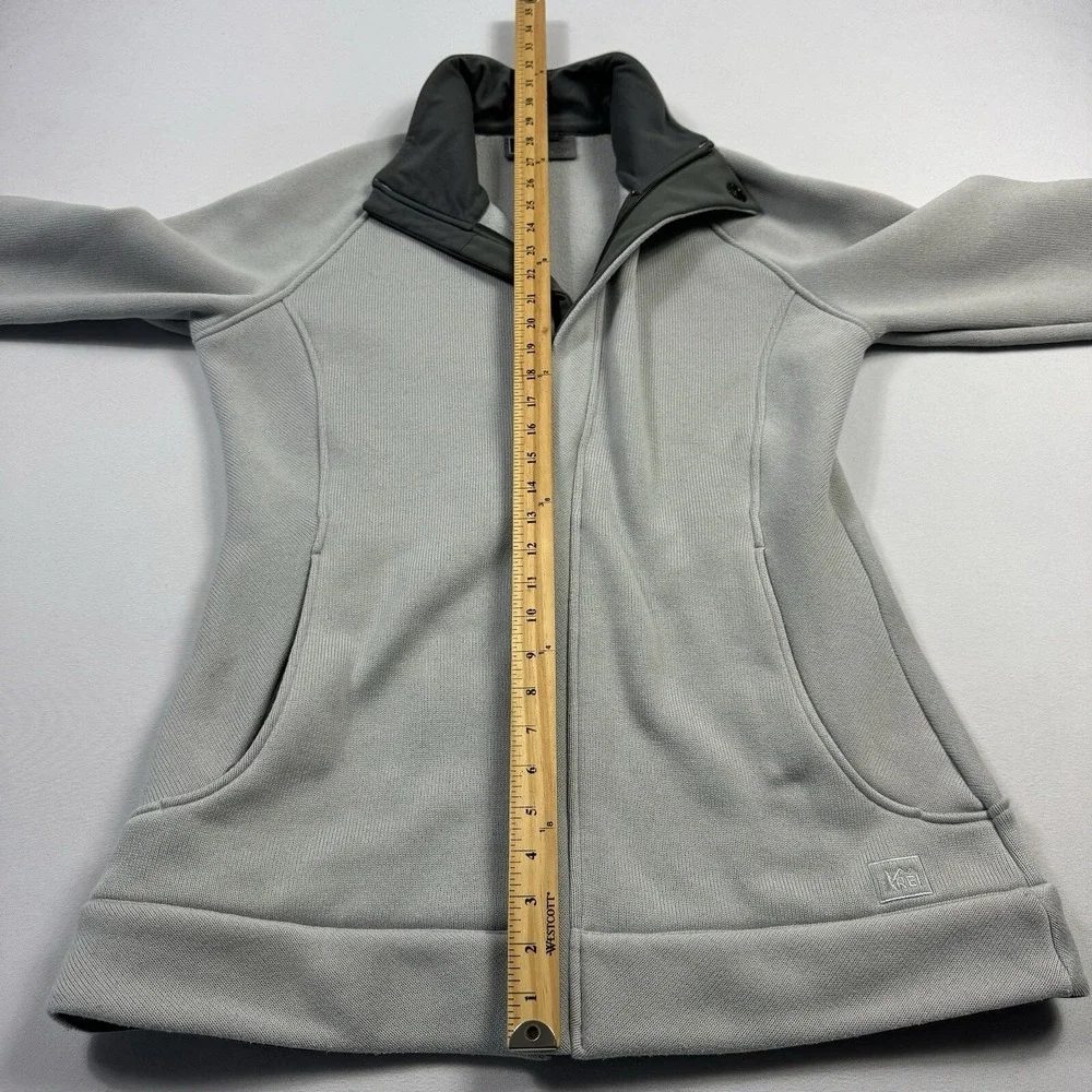 REI Women's Sweater Jacket Full Zip Long Sleeve Polyester Gray Women's Large‎